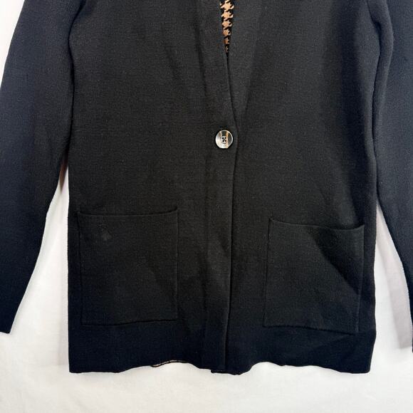 H By Halston Black One Button Cardigan Sweater S - Picture 4 of 9
